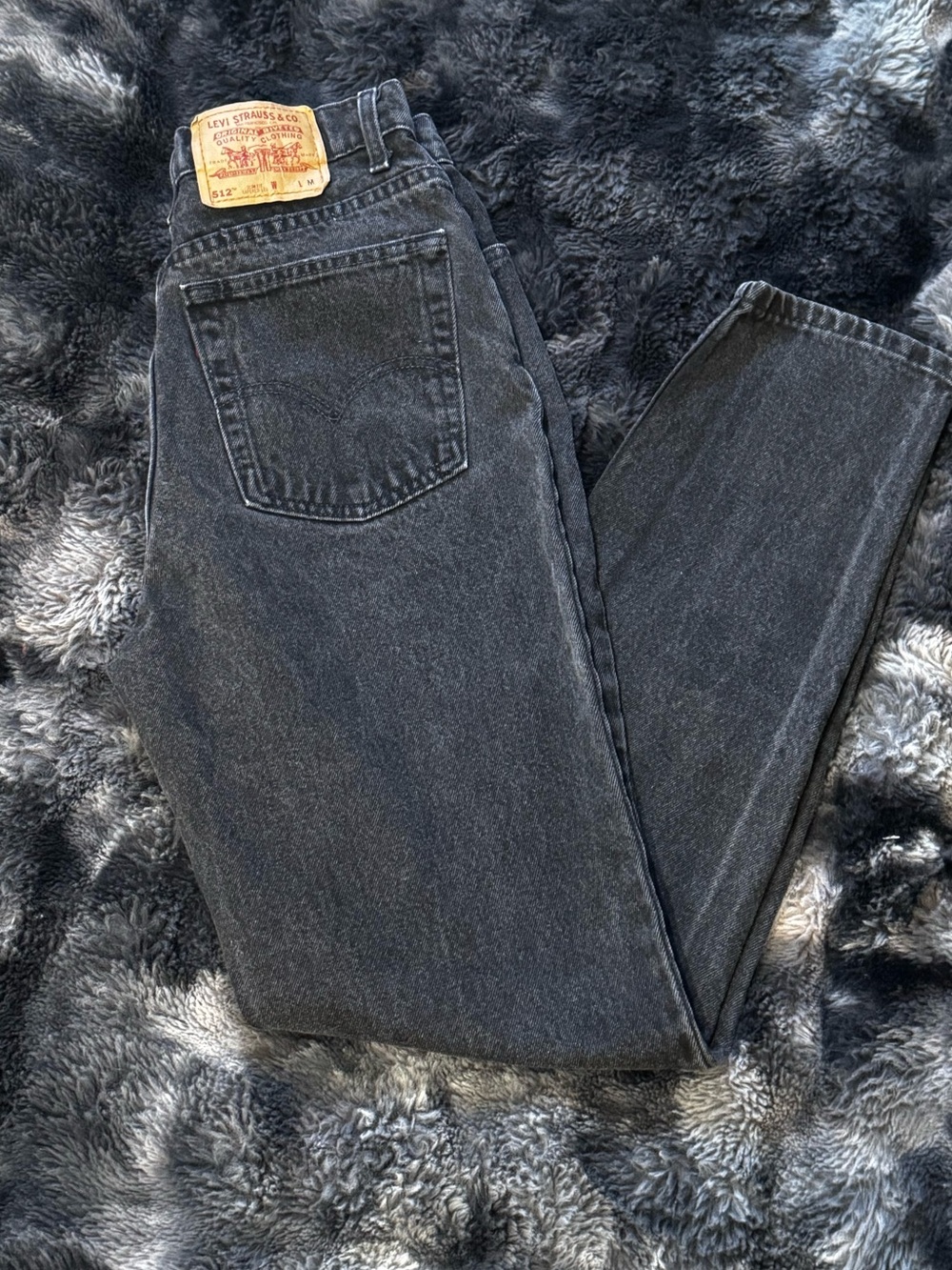 Vintage 90s Levi's 512 Black High Waisted Tapered Leg Jeans Made in USA 11 M